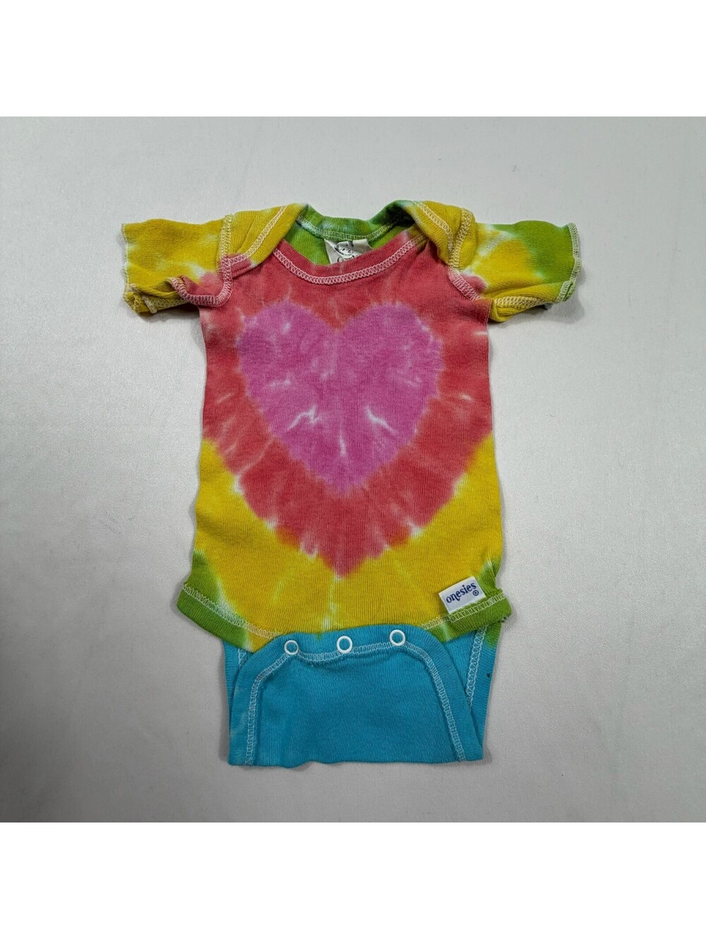 Gerber Newborn Tie-Dye Heart Short Sleeve Onesie